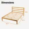 imageAmazon Basics Full Bed Frame with Headboard Solid Pine Wood with Bed Slats Full WhiteWalnut