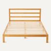 imageAmazon Basics Full Bed Frame with Headboard Solid Pine Wood with Bed Slats Full WhiteWalnut