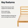 imageAmazon Basics Full Bed Frame with Headboard Solid Pine Wood with Bed Slats Full WhiteWalnut