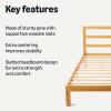 imageAmazon Basics Full Bed Frame with Headboard Solid Pine Wood with Bed Slats Full WhiteWalnut