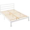 imageAmazon Basics Full Bed Frame with Headboard Solid Pine Wood with Bed Slats Full WhiteWhite