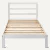 imageAmazon Basics Full Bed Frame with Headboard Solid Pine Wood with Bed Slats Full WhiteWhite