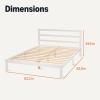 imageAmazon Basics Full Bed Frame with Headboard Solid Pine Wood with Bed Slats Full WhiteWhite