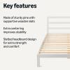 imageAmazon Basics Full Bed Frame with Headboard Solid Pine Wood with Bed Slats Full WhiteWhite