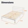 imageAmazon Basics Full Bed Frame with Headboard Solid Pine Wood with Bed Slats Full WhiteWhite