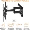 imageAmazon Basics Heavy Duty Dual Arm Full Motion Articulating TV Mount for 37 to 80 TVs up to 132 lbs Fits LED LCD OLED Flat Curved Screens BlackFull Motion Articulating