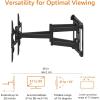 imageAmazon Basics Heavy Duty Dual Arm Full Motion Articulating TV Mount for 37 to 80 TVs up to 132 lbs Fits LED LCD OLED Flat Curved Screens BlackFull Motion Articulating Extension