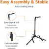 imageAmazon Basics Height Adjustable Foldable Guitar Stand with Secure Support for Acoustic Electric Bass and Banjos Sturdy Black