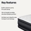 imageAmazon Basics Inflatable air Mattress Queen 22in Height Blow up Mattress with Built in PumpTwin 300 lbs  NA Plug