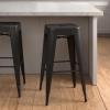 imageAmazon Basics Metal Bar Stools  24Inch Set of 4 Dark GreyBlack