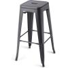 imageAmazon Basics Metal Bar Stools  24Inch Set of 4 Dark GreyBlack
