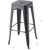 imageAmazon Basics Metal Bar Stools  24Inch Set of 4 Dark GreyBlack