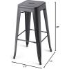 imageAmazon Basics Metal Bar Stools  24Inch Set of 4 Dark GreyBlack