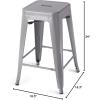 imageAmazon Basics Metal Bar Stools  24Inch Set of 4 Dark GreyDark Grey