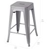 imageAmazon Basics Metal Bar Stools  24Inch Set of 4 Dark GreyDark Grey