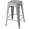 imageAmazon Basics Metal Bar Stools  24Inch Set of 4 Dark GreyDark Grey