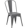 imageAmazon Basics Metal Dining Chairs Matte Black 1 Count Pack of 4Dark Grey