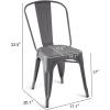 imageAmazon Basics Metal Dining Chairs Matte Black 1 Count Pack of 4Dark Grey