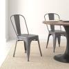 imageAmazon Basics Metal Dining Chairs Matte Black 1 Count Pack of 4Dark Grey