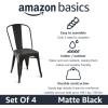 imageAmazon Basics Metal Dining Chairs Matte Black 1 Count Pack of 4Matte Black