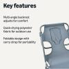 imageAmazon Basics Outdoor Lounge Chair Foldable Design with MultiAngle Backrest Blue 1PackGrey