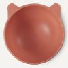 imageAmazon Basics Raised Cat Feeding Bowls Cat Ear Shape 2Pack 52 x 52 x 45 in Orange and Blue