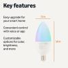 imageAmazon Basics Smart E12 LED Bulb 60 Watts 24 GHz WiFi only Works with Alexa Only 2 Pack MulticolorPack of 2