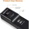 imageAmazon Basics Surge Protector Power Strip with 2 USB Ports 6 Outlet Extension Cord 1000 Joule Rectangle 6 ft Cord Length BlackBlack