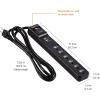 imageAmazon Basics Surge Protector Power Strip with 2 USB Ports 6 Outlet Extension Cord 1000 Joule Rectangle 6 ft Cord Length BlackBlack