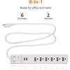 imageAmazon Basics Surge Protector Power Strip with 2 USB Ports 6 Outlet Extension Cord 1000 Joule Rectangle 6 ft Cord Length BlackWhite