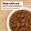 imageAmazon Basics Wet Dog Food Cuts in Gravy TBone Flavor Made with Real Chicken and Beef 132 oz can Pack of 12Gravy with Beef Flavor
