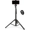 imageAmazon Basics 36 Portable Selfie Stick Mini Tripod for Phone with Remote Control Compatible with iPhone Samsung and More Black64inch