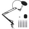 imageAmazon Basics Adjustable Microphone Stand Pop Filter Windscreen for Blue Yeti Snowball Shure AudioTechnica other Mics 19 inch14 inch