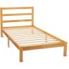 imageAmazon Basics Full Bed Frame with Headboard Solid Pine Wood with Bed Slats Full WhiteWalnut