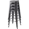 imageAmazon Basics Metal Bar Stools  24Inch Set of 4 Dark GreyBlack