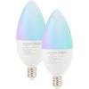 imageAmazon Basics Smart E12 LED Bulb 60 Watts 24 GHz WiFi only Works with Alexa Only 4 Pack MulticolorPack of 2