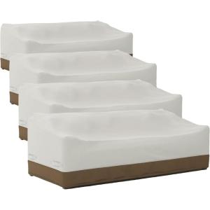 imageAmazon Basics 3Seater Outdoor Patio Furniture Couch Sofa Cover Waterproof AntiUV Durable BeigeTan3Seater Pack of 4