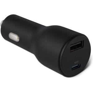 imageAmazon Basics FastCharging Car Charger 1 USBC1 USBA 1 Builtin Coiled Cable USBC 60w BlackUSB A USB C  48W