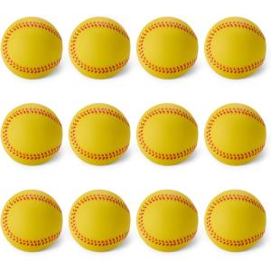 imageAmazon Basics Foam Training Baseballs 268inch 12Pack with Mesh Storage Bag for Indoor Practice and Safe Play