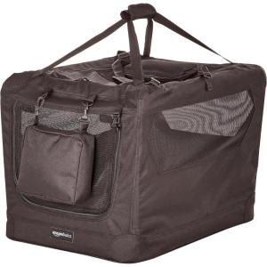 imageAmazon Basics Folding Portable Soft Pet Dog Crate Carrier Kennel 262L x 178W x 181H BlackBLACK