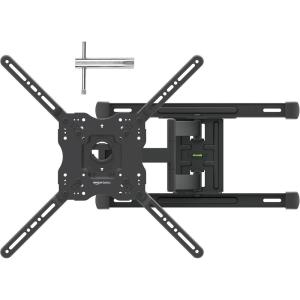 imageAmazon Basics Low Profile TV Wall Mount with Horizontal Post Installation Leveling for 32 to 86 inch TVs BlackFull Motion Articulating