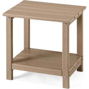 imageAmazon Basics Outdoor Side Table 4191cm x 32cm x 4191cm Grey 1PackBrown