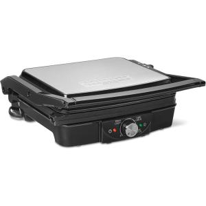 imageAmazon Basics Panini Press amp Electric Indoor Grill with Temperature Control NonStick Ceramic Plates Black