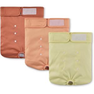 imageAmazon Basics Washable Dog Diapers Highly Absorbent Female S Size 3 Pack 151 x 109 x 021 Colors Cinnamon Peach Pale OliveXL