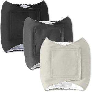 imageAmazon Basics Washable Dog Diapers Highly Absorbent Male M Size 3 Pack 185 x 74 x 025 Colors Black Grey SilverM