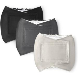 imageAmazon Basics Washable Dog Diapers Highly Absorbent Male M Size 3 Pack 185 x 74 x 025 Colors Black Grey SilverS