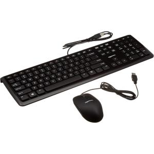 imageAmazon Basics Wired Computer Keyboard amp Mouse 10Pack BlackSingle