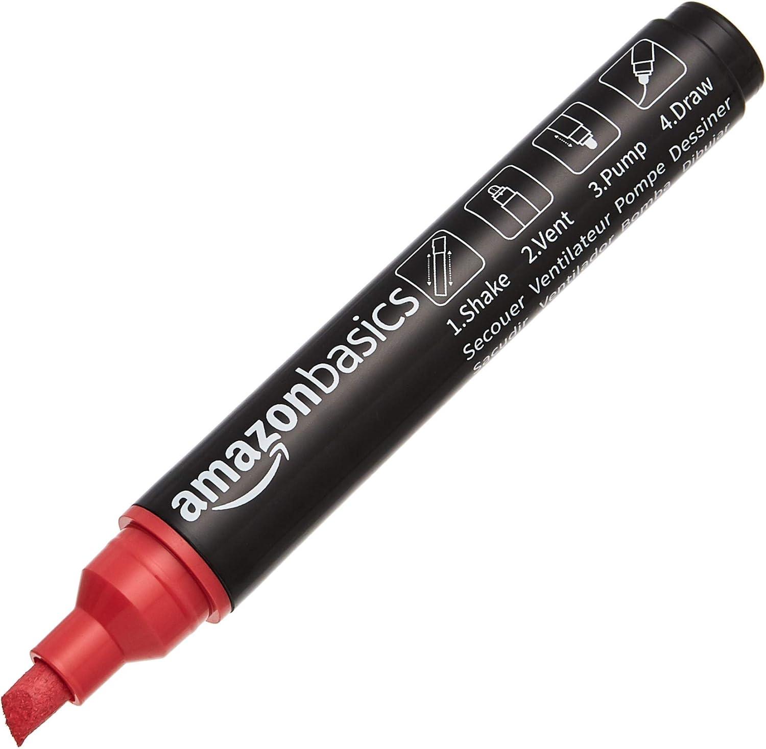 imageAmazon Basics BulletChisel Reversible Tip Liquid Chalk Markers Erasable Washable WaterBased Bold Point 8Pack Bright ColorsBright Colors