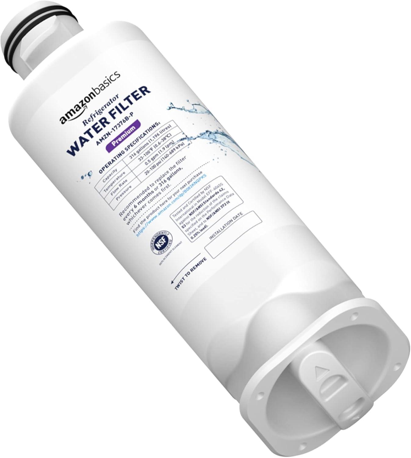 imageAmazon Basics Replacement Samsung DA9717376B HAFQINEXP Refrigerator Water Filter 3Pack Standard Filtration1Pack