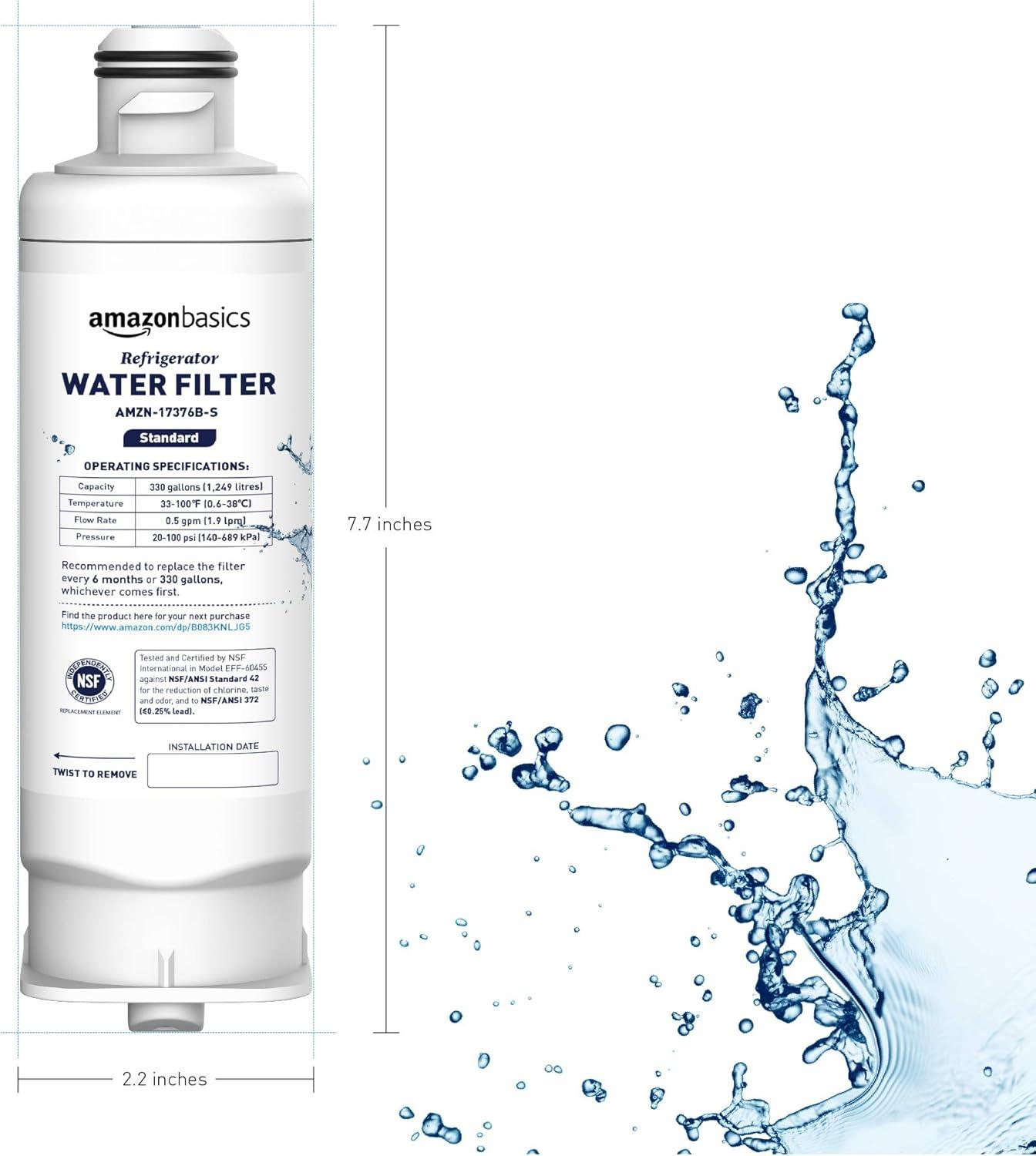 imageAmazon Basics Replacement Samsung DA9717376B HAFQINEXP Refrigerator Water Filter 3Pack Standard Filtration1Pack